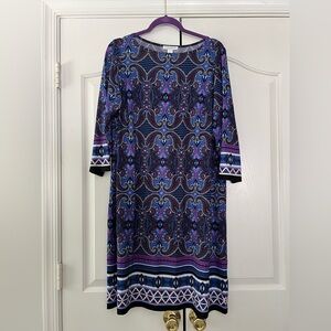 EUC London Times Women’s 3/4 Sleeve Paisley Shift Dress